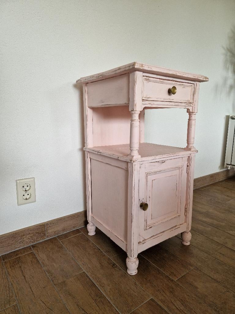 Brocante houten vintage kastje, Antiek en Kunst, Ophalen
