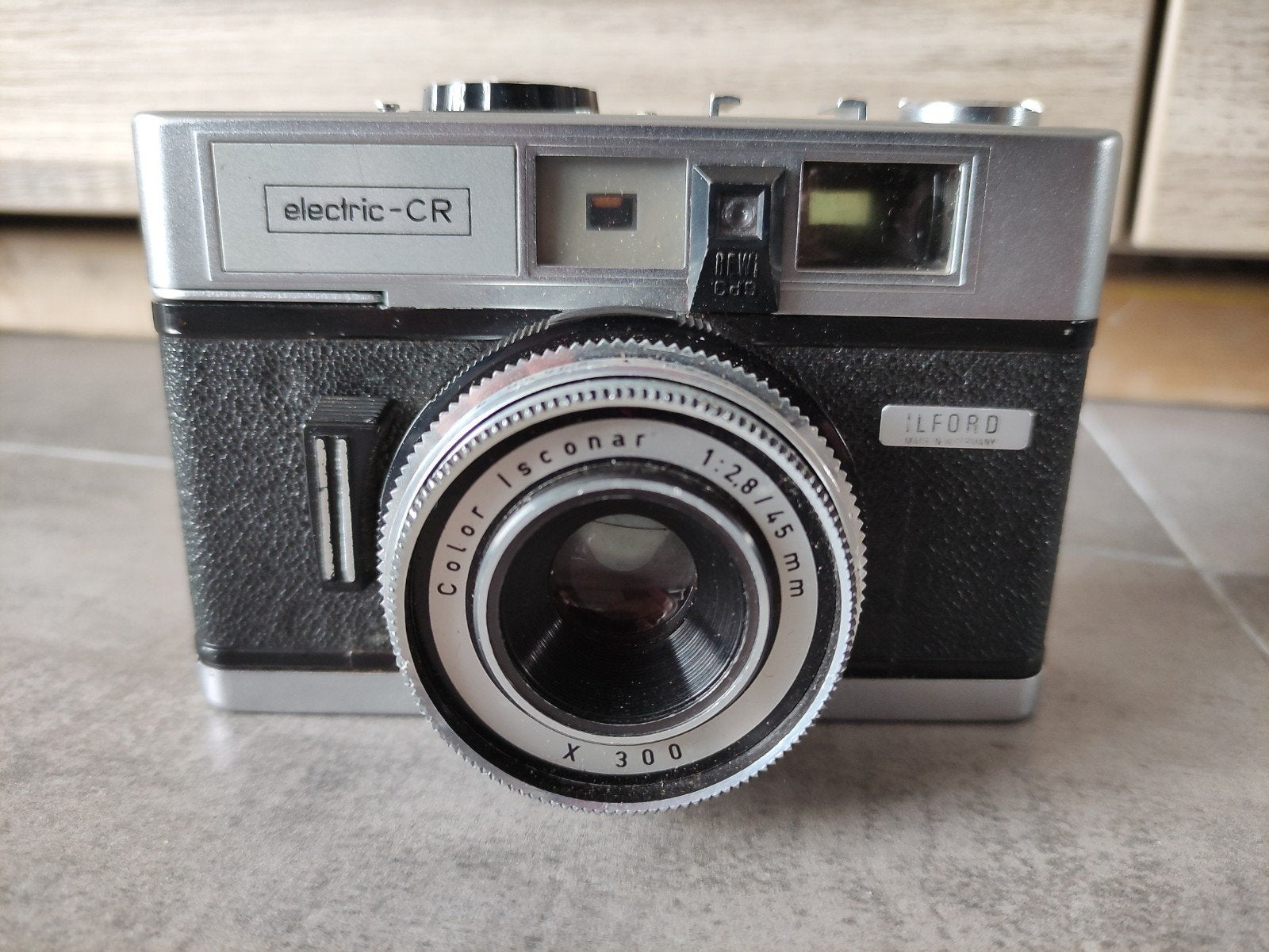 Ilford electric-cr camera met hoes, Ophalen of Verzenden, Compact, Overige Merken