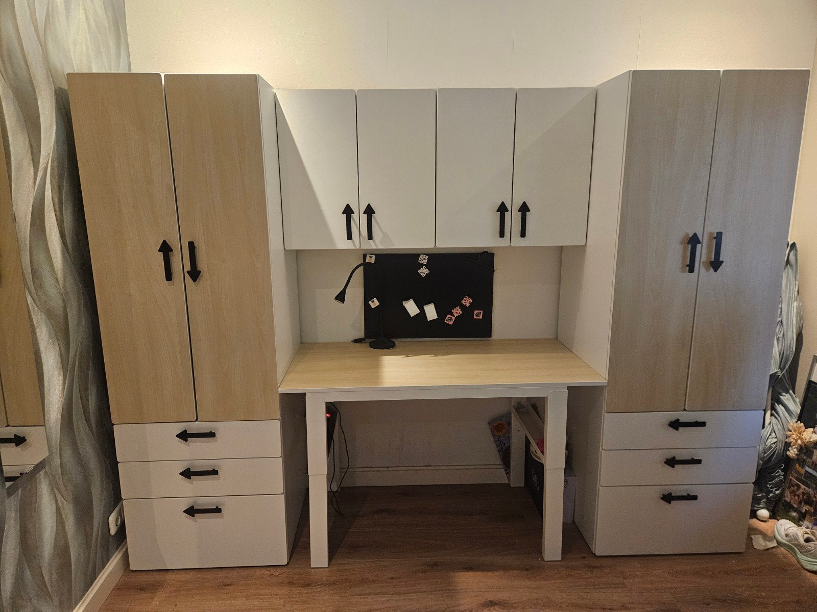 Bureau-kast combinatie met opbergruimte en lades, Ophalen, Gebruikt, Spaanplaat of MDF, IKEA