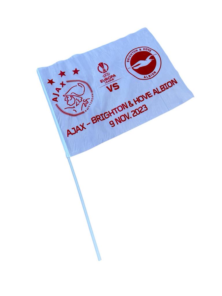 Vlaggetje Champions League Ajax - Brighton & Hove Albion F.C, Diversen, Vlaggen en Wimpels, Ophalen, Nieuw