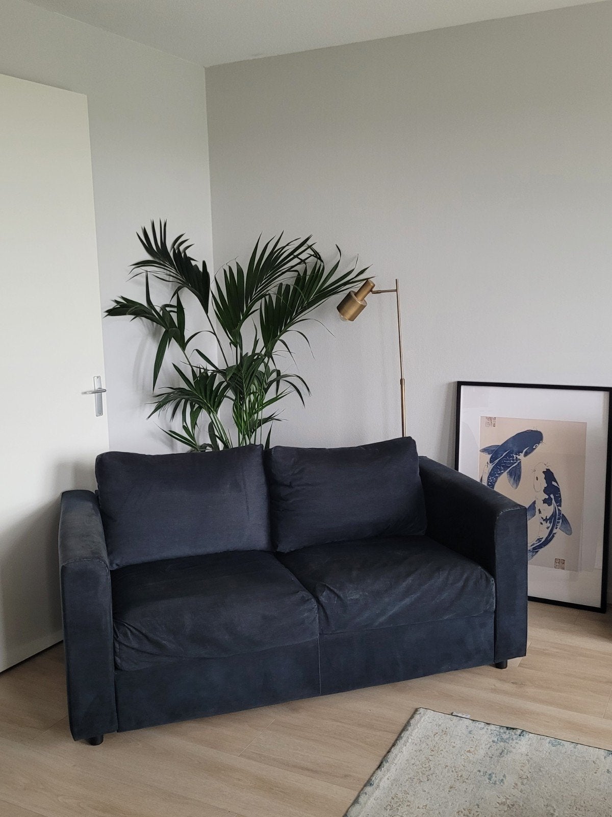 Ikea Vimle 2-zitsbank Saxemara zwartblauw, Huis en Inrichting, Ophalen, 150 tot 200 cm, Tweepersoons, 75 tot 100 cm