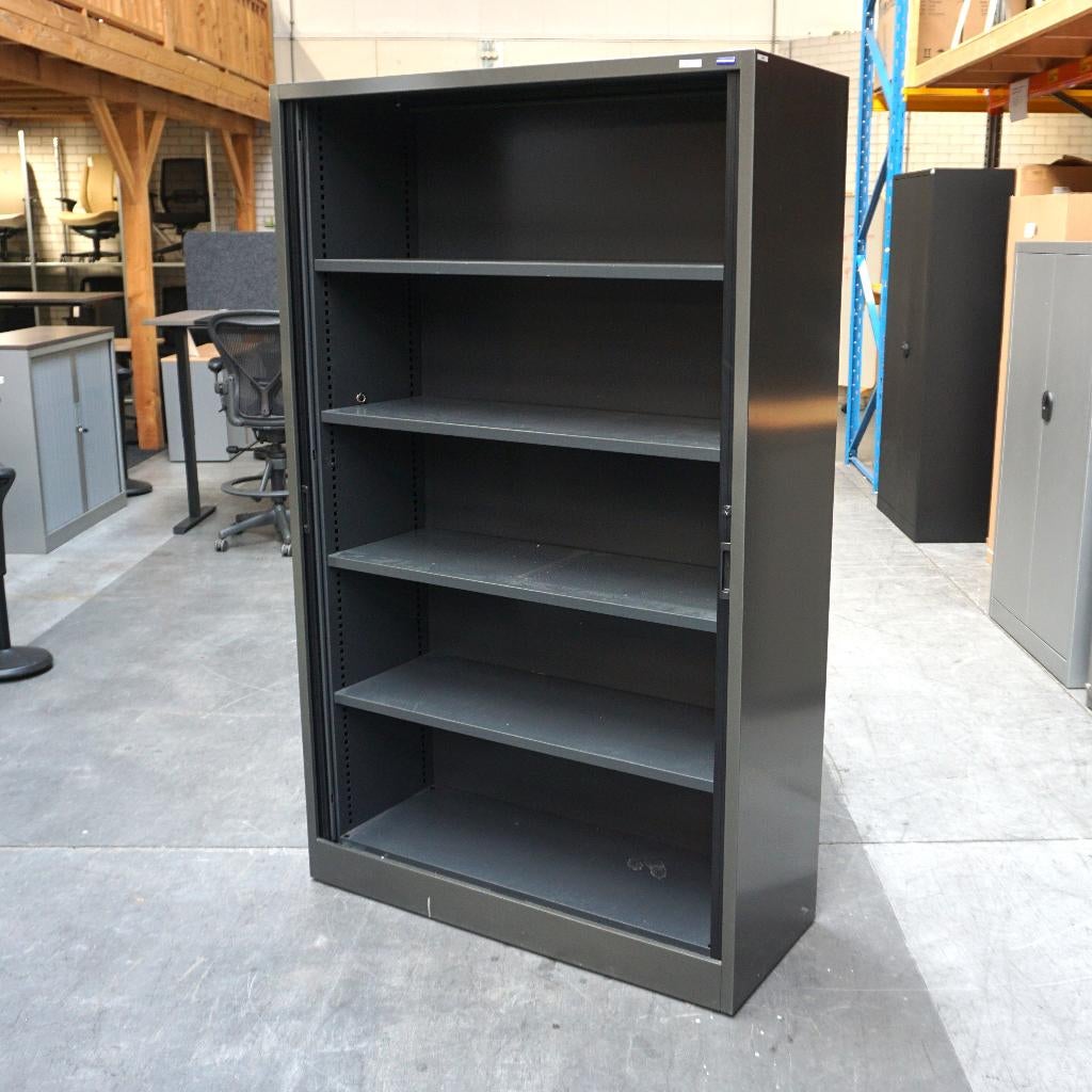 Voortman Roldeurkast | Archiefkast |195x120x45cm|Grijs/Zwart, Gebruikt, 100 tot 150 cm, -, -