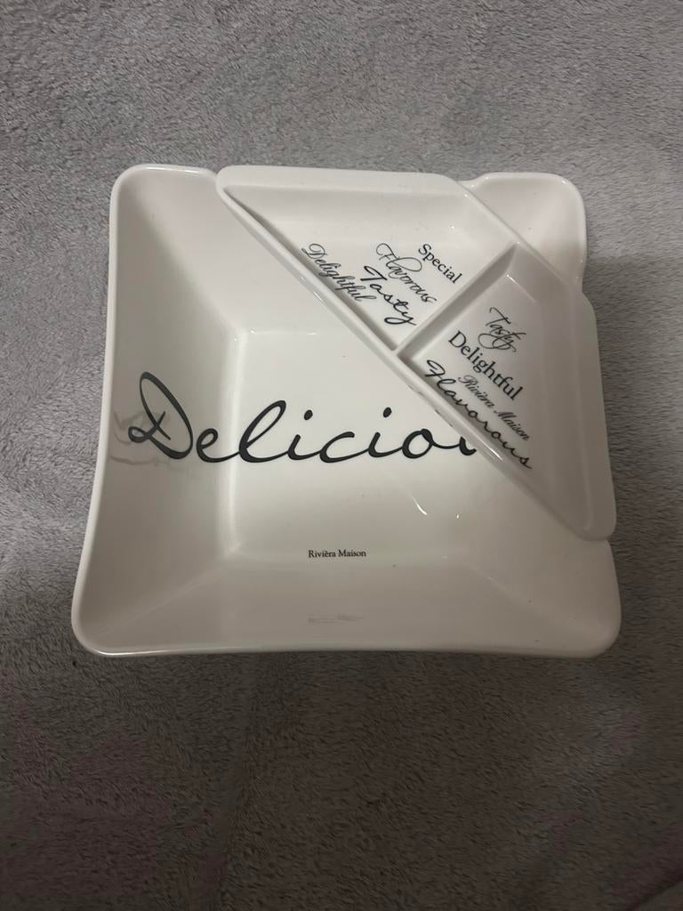 Riviera Maison Delicious Schaal - Nieuw, Ophalen, Porselein of Keramiek, Schaal, Vierkant