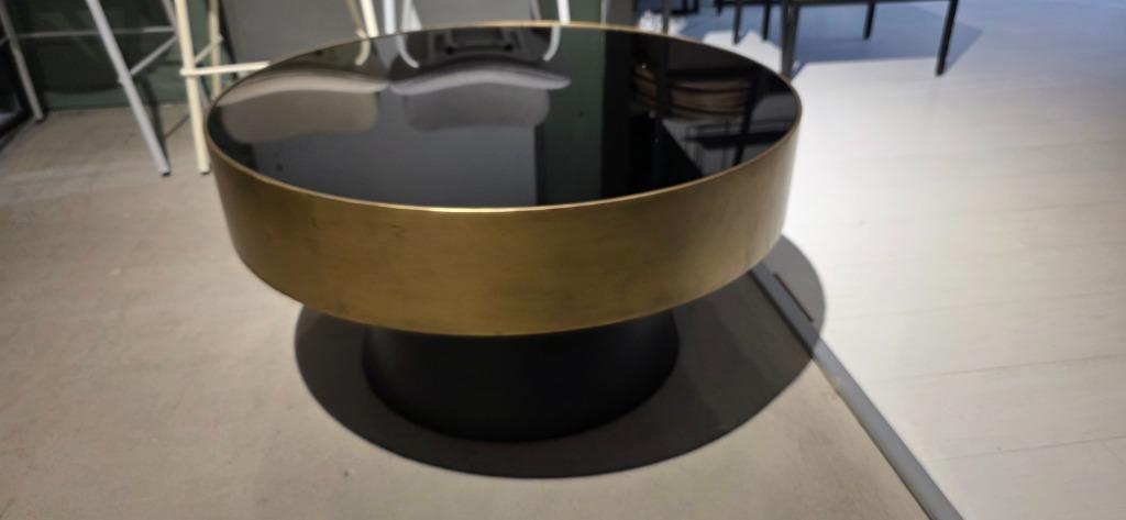 Ronde salontafel zwart met goud Showmodel extra voordelig!, Huis en Inrichting, Tafels | Salontafels, Ophalen, 50 tot 100 cm, Bornsestraat 31
