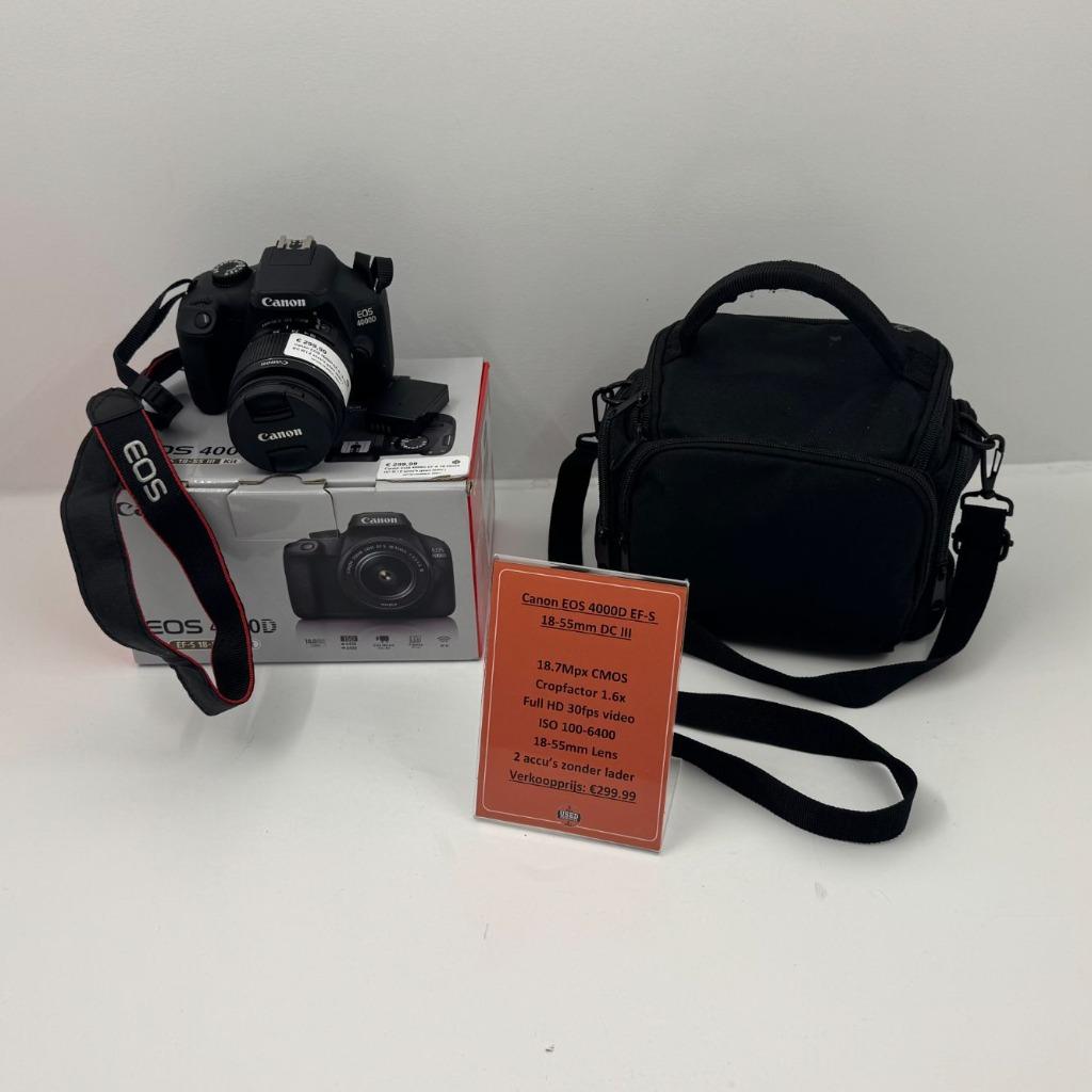Canon EOS 4000D Camera | Met 18-55mm Len | Met 2 accus, Canon, Dordrecht@usedproducts.nl, Toulonselaan 72, Ophalen of Verzenden