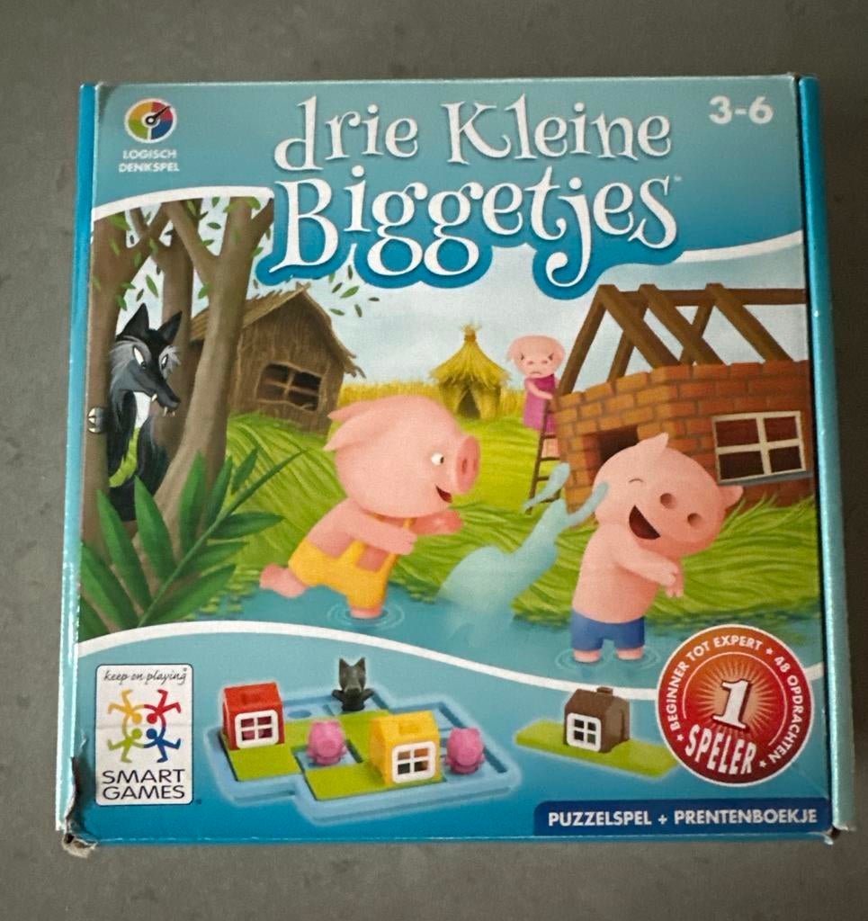 Drie Kleine Biggetjes - Smart Games Puzzelspel, Hobby en Vrije tijd, Gezelschapsspellen | Bordspellen, Een of twee spelers, Ophalen of Verzenden