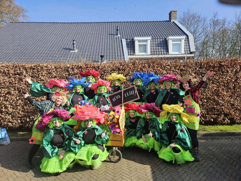 Carnavalskleding Bloemen Loopgroep - 14 stuks!, Maat 38/40 (M), Carnaval, Ophalen of Verzenden, Zo goed als nieuw
