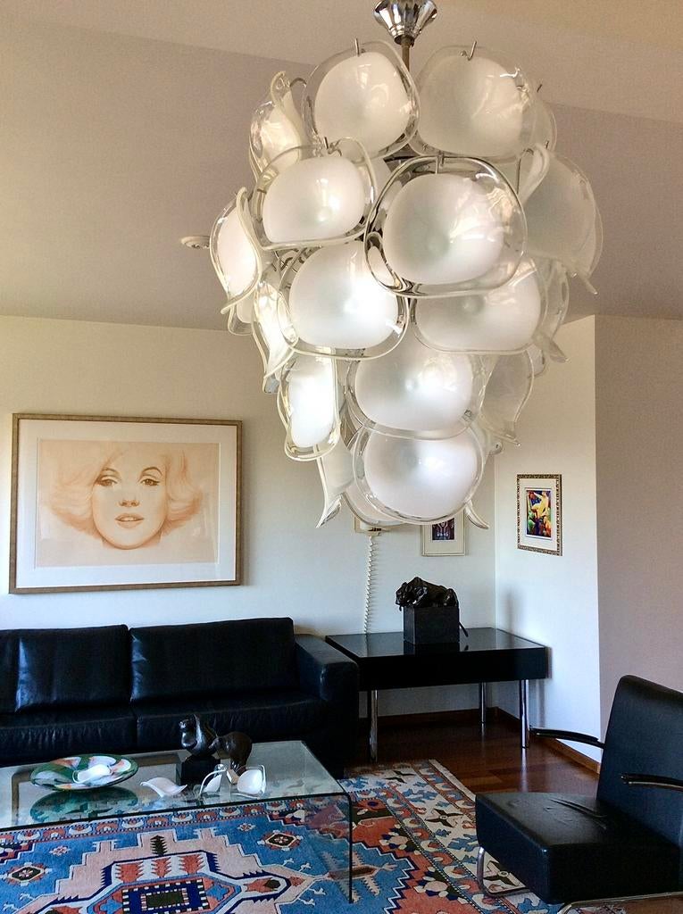 XL Vintage 70’s Gino Vistosi Murano Hanglamp voor AV Mazzega, Ophalen of Verzenden, Zo goed als nieuw, Glas, Mid Century Modern