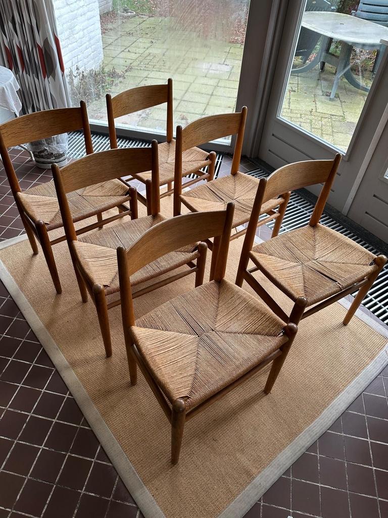 Carl Hansen & Son Odense rieten stoelen (6x), Ophalen of Verzenden