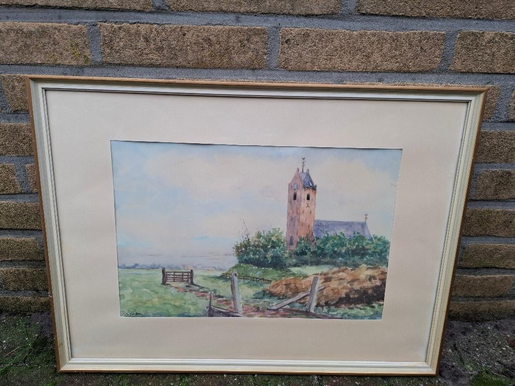 Schilderij van de kerk en de toren van Jelsum, Ophalen