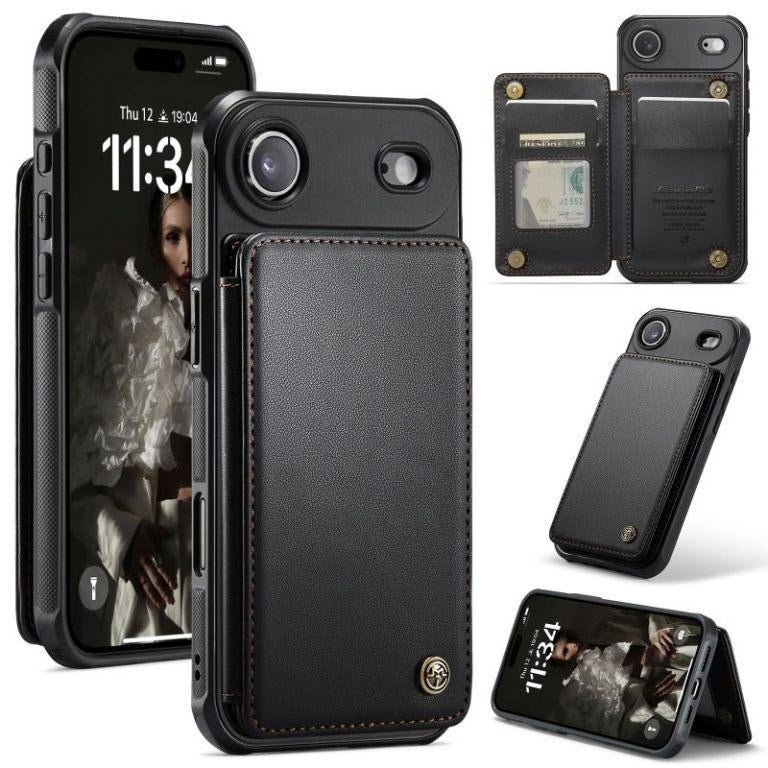 C22 Luxe Portemonnee Backcover voor iPhone Air _ Zwart, Verzenden, Nieuw, Hoesje of Tasje