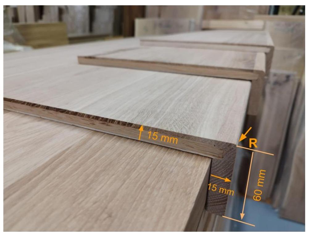 Eiken overzettreden 900x255x60, 15 mm dik, tbv traprenovatie, Ophalen, Overige typen, Eiken, Nieuw