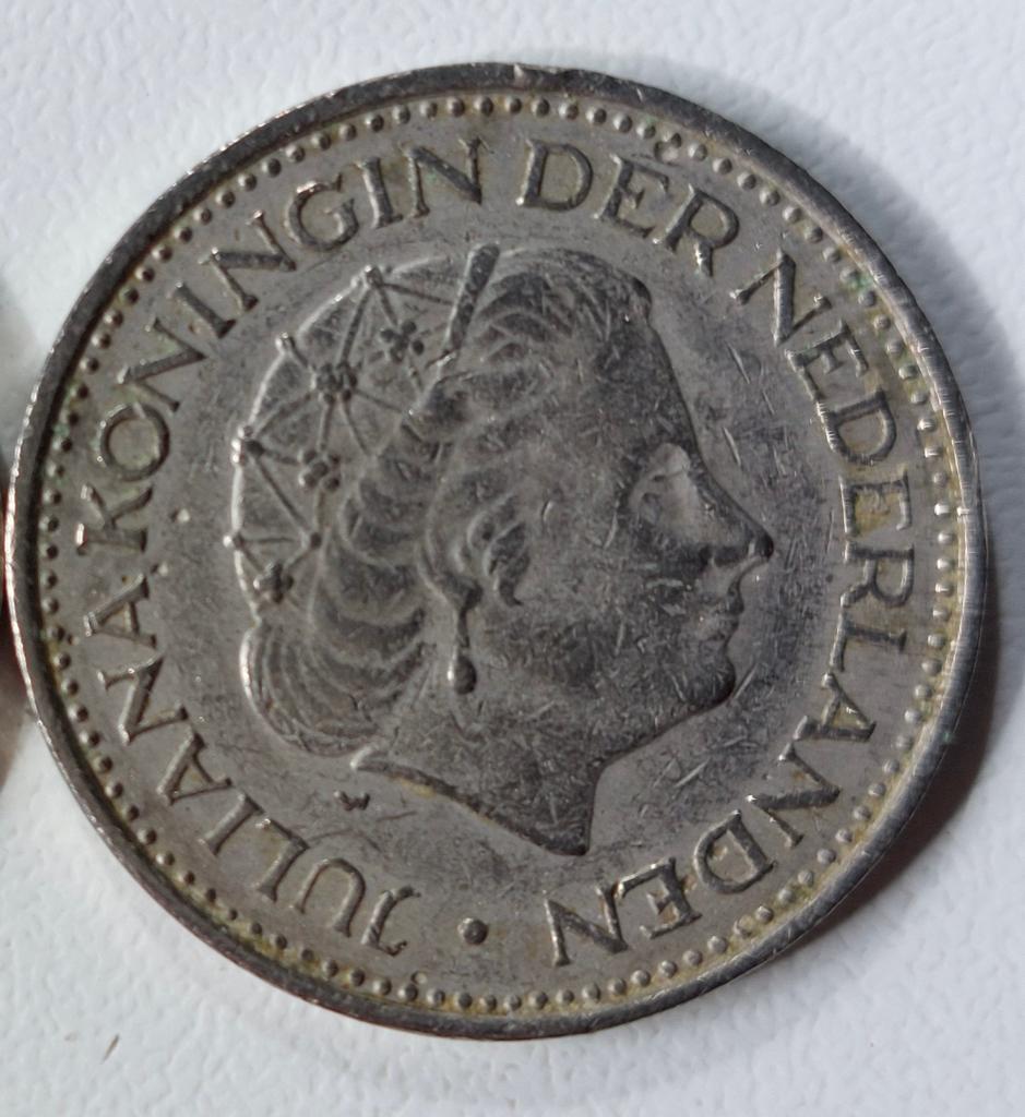 Gulden nikkel fl.1,- Nederland Juliana uit 1972, Postzegels en Munten, Munten | Nederland, 1 gulden, Koningin Juliana, Zilver
