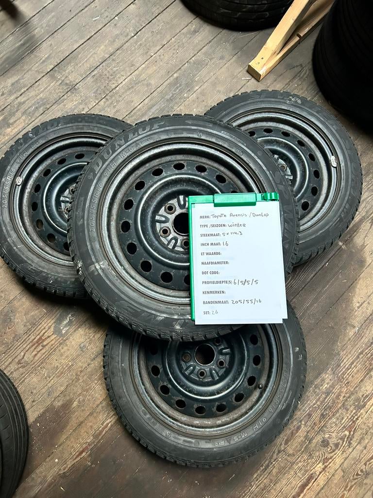 Toyota Avensis Dunlop winterbanden + velg  #### SET 26 ####, Auto-onderdelen, Banden en Velgen, Ophalen, Gebruikt, 16 inch, Banden en Velgen