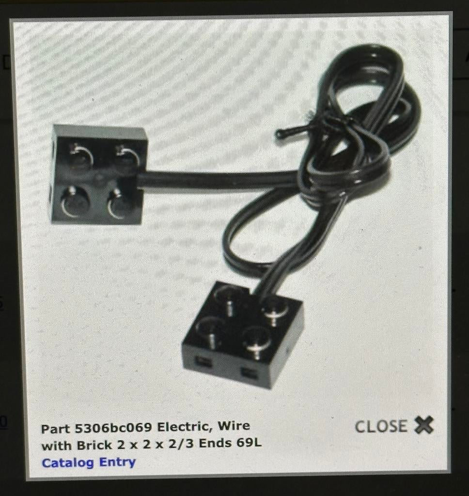 Gezocht : 2 x elctri lego kabel zoals op de foto van 69L, Ophalen of Verzenden, Gebruikt
