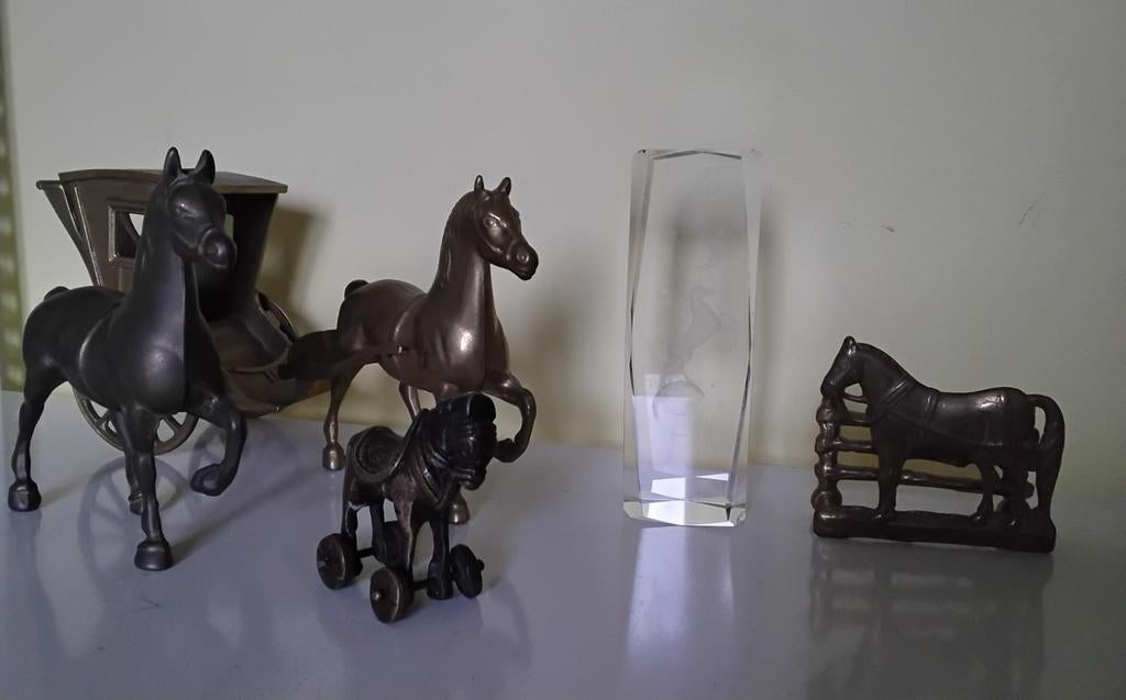 Verzameling Koper/Messing Paarden & Glazen Paard, Ophalen