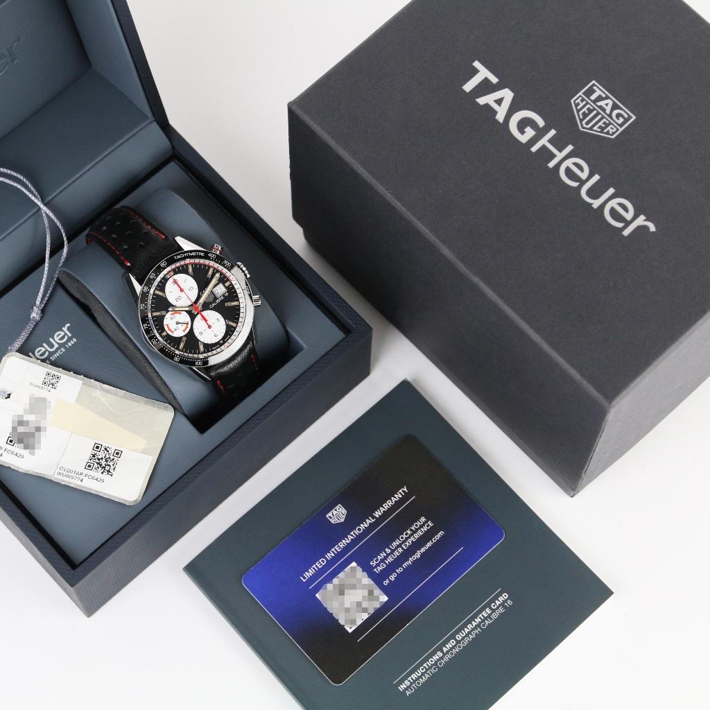 Tag Heuer Carrera Calibre 16 41 (Zeer goed/ 2023), Leer, Staal, Polshorloge, Ophalen of Verzenden