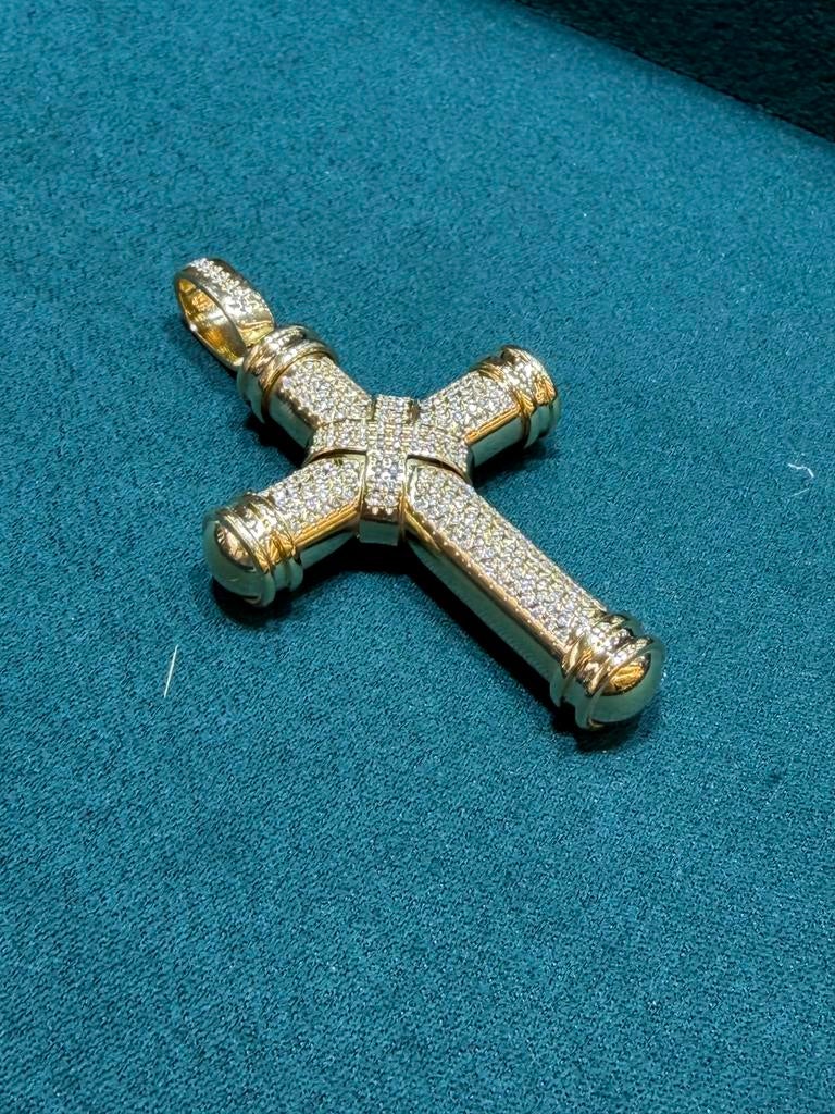 18KT Goud - 52 Gram - Hanger - Kruis - 2.5ct Diamanten, Ophalen, Nieuw, Goud, Kruis of Symbool