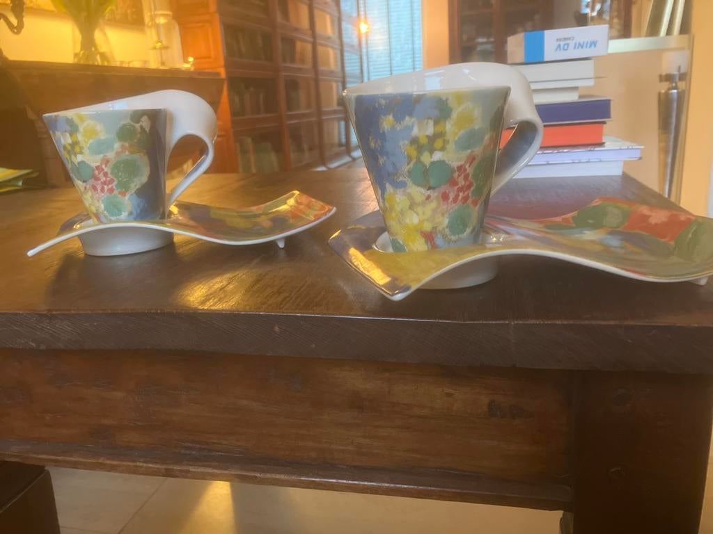 Villeroy & Boch kop en schotel set, Isabelle de Borchgreve, Ophalen of Verzenden, Zo goed als nieuw, Overige stijlen, Kop(pen) en/of Schotel(s)