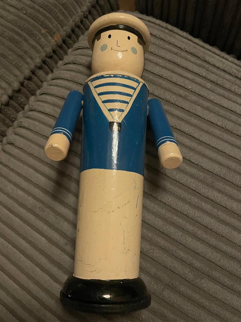 vintage spaarpot matroos money box, Ophalen of Verzenden, Zo goed als nieuw, Hout, Overige thema's