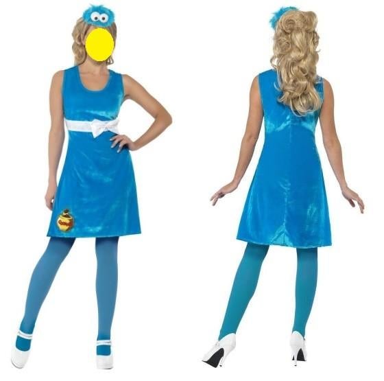 Leuk blauw/wit KOEKIEMONSTER SESAMSTRAAT jurk + diadeem, Kleding | Dames, Carnavalskleding en Feestkleding, Ophalen, Carnaval