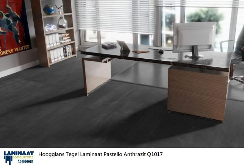 Hoogglans Tegel Laminaat Antraciet 81cm X 40cm €19,95p/m2, Huis en Inrichting, Zwart, Nieuw, Ophalen of Verzenden, Laminaat