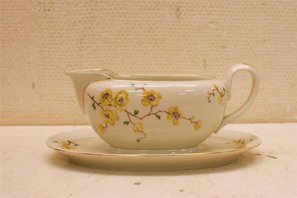 Johann Haviland Bavaria porseleinen jus/Saus schaaltje met v, Gebruikt, Ophalen of Verzenden, Bord(en), Wedgwood