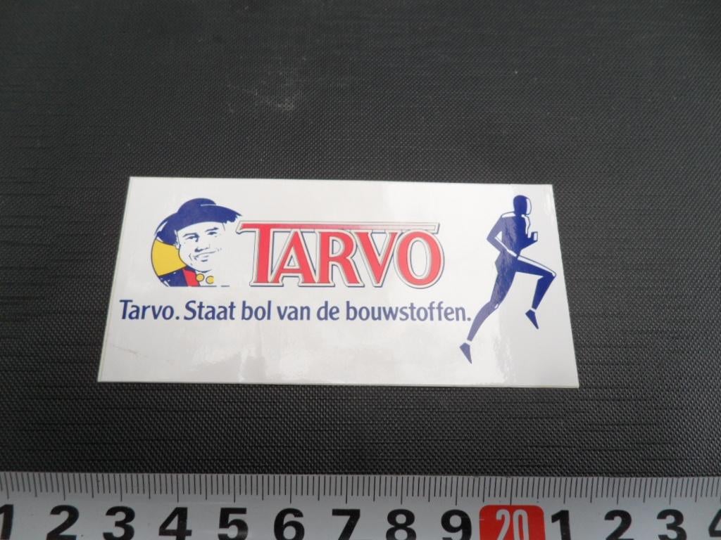sticker TARVO. Staat bol van de bouwstoffen, Verzamelen, Ophalen, Zo goed als nieuw