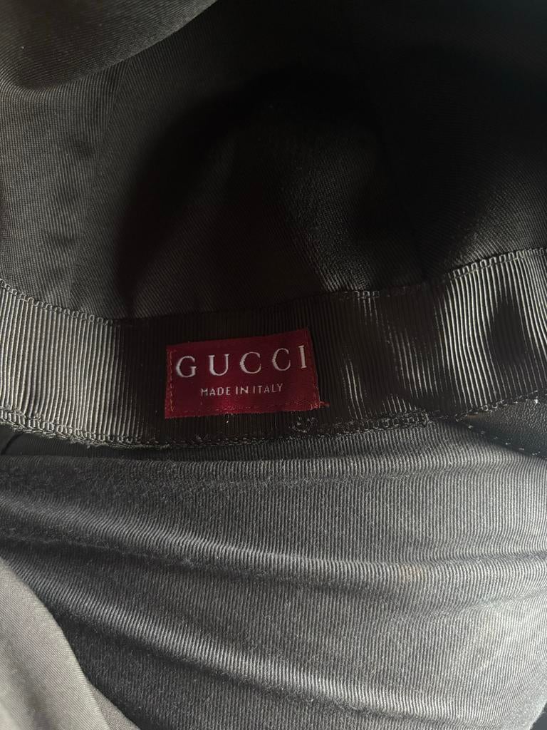 Gucci Leren Cap Zwart, Kleding | Heren, Hoeden en Petten, Ophalen of Verzenden, Zo goed als nieuw, One size fits all, Pet