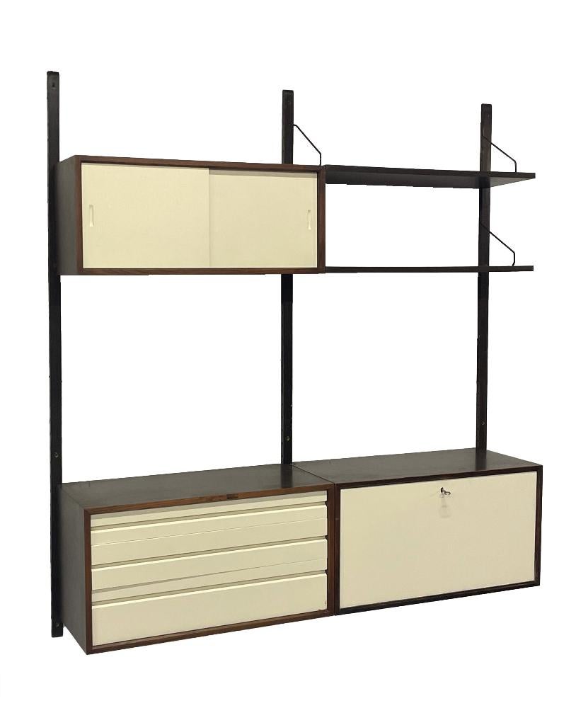 Vintage Poul Cadovius Royal System Wandsysteem Wengé, Huis en Inrichting, Kasten | Wandmeubels, Gebruikt, Met klep(pen), Poul Cadovius