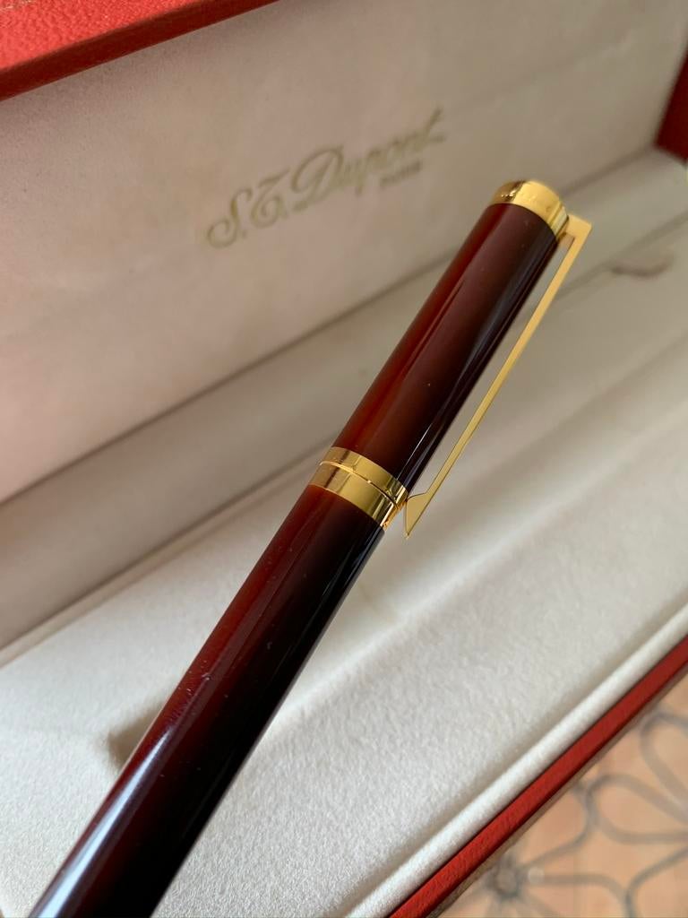 New- St Dupont Paris- Porte Plume Lacque de Vhine Ecaillé ne, Ophalen of Verzenden, Zo goed als nieuw, Vulpen, Overige merken