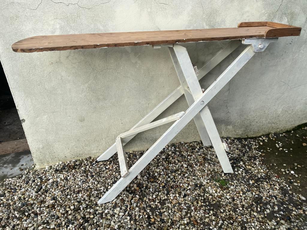 Oude houten werkbank / tafel strijkplank, Ophalen of Verzenden, Gebruikt