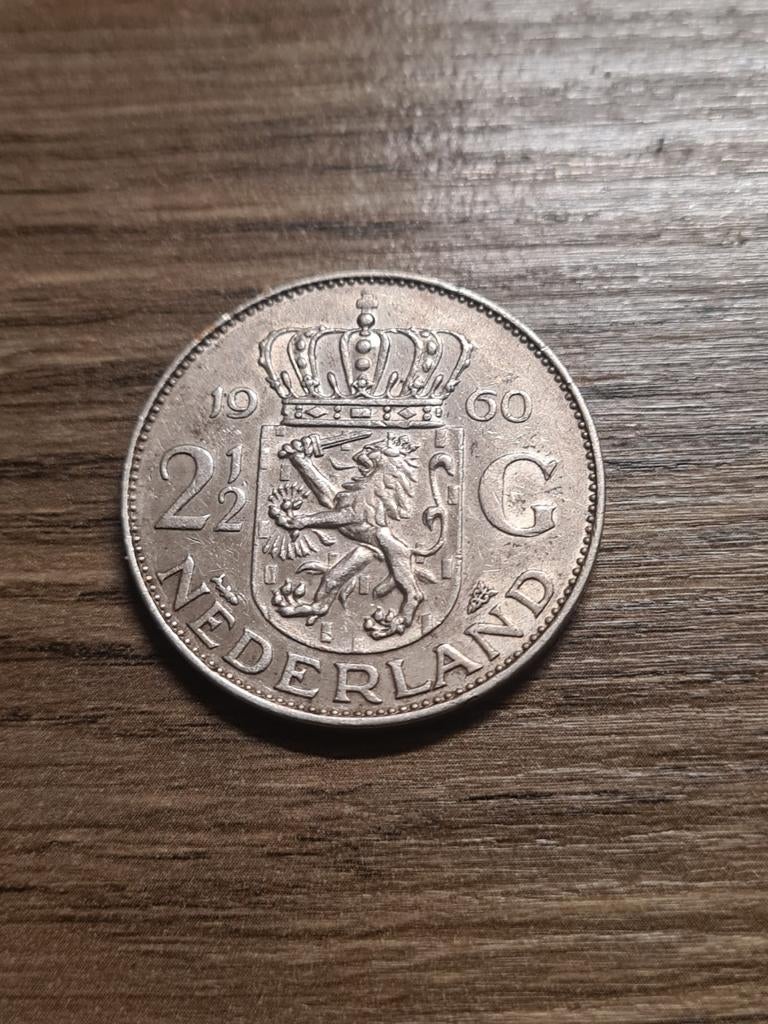Knaak,2 1/2 gulden zilver,rijksdaalder 1960, Ophalen of Verzenden, Overige landen, Zilver