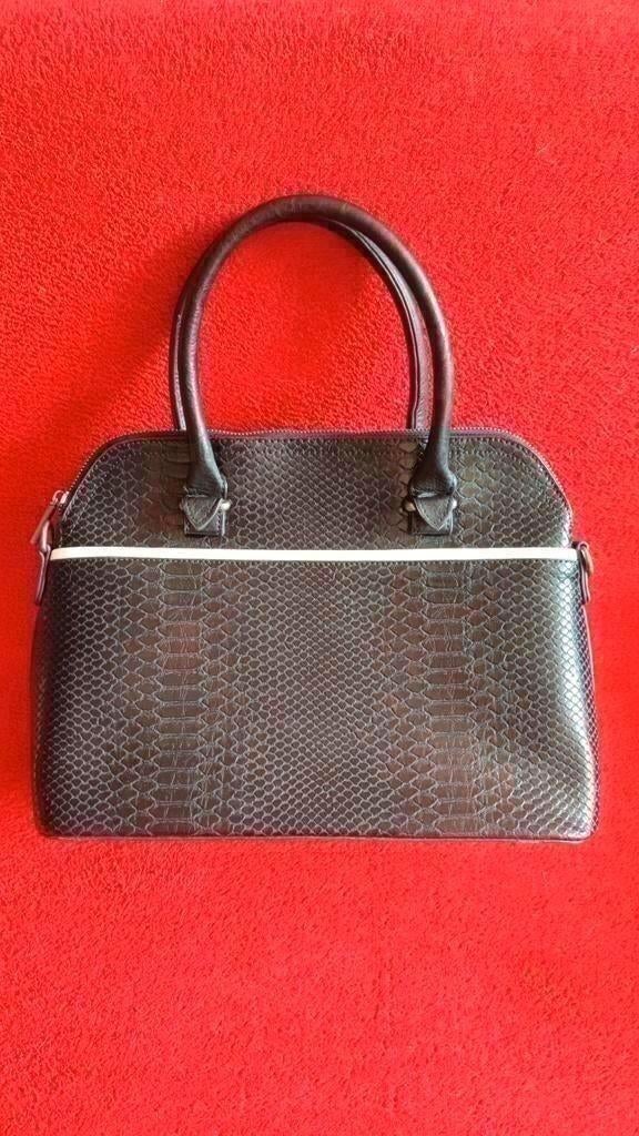 TOPSTAAT Giuliano snake skin tas, handtas - zwart, Ophalen of Verzenden, Zo goed als nieuw, Zwart, Handtas