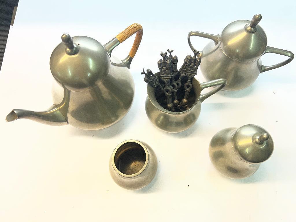 Tinnen Thee set, Antiek en Kunst, Antiek | Tin, Ophalen of Verzenden