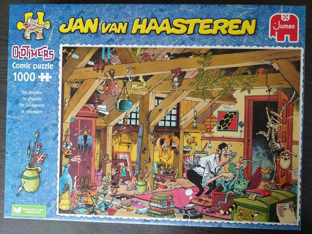 Jan van Haasteren 1000 De Vrijgezel, Ophalen of Verzenden, 500 t/m 1500 stukjes, Zo goed als nieuw, Legpuzzel