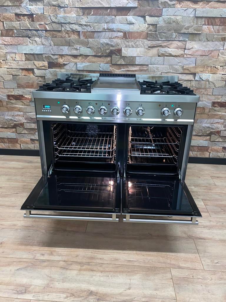 Luxe Boretti 5 pits Quadra-Line met Frytop en 2 ovens 100 cm, Gebruikt, 60 cm of meer, Ophalen of Verzenden, Energieklasse A of zuiniger