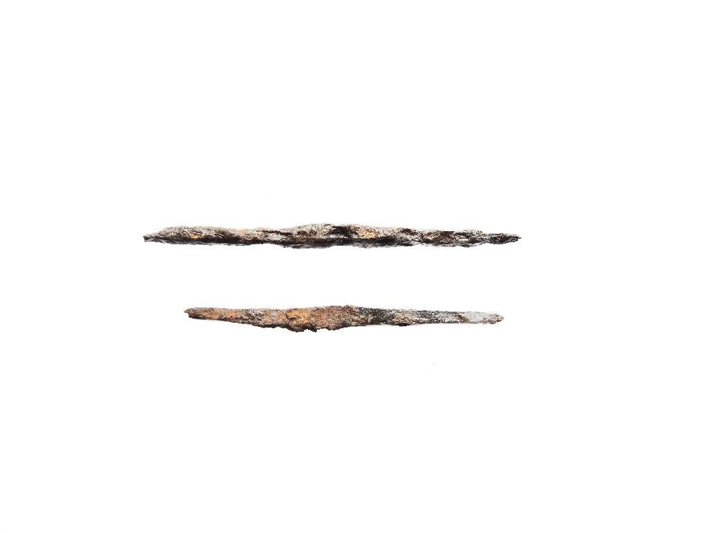 Romeinse pijlpunten 2x 90 en 75,6 mm   c137, Ophalen of Verzenden, Landmacht, Nederland