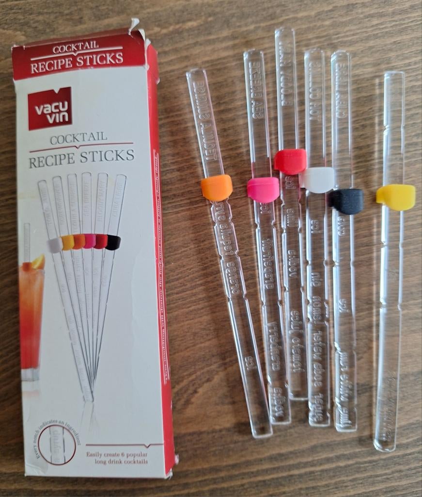 Vacu vin - cocktail recipe sticks - voor maken van cocktails, Ophalen of Verzenden, Zo goed als nieuw