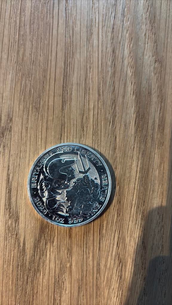 Britannia and Liberty 2024 zilver 1 troy ounce (laatste), Ophalen of Verzenden, Zilver