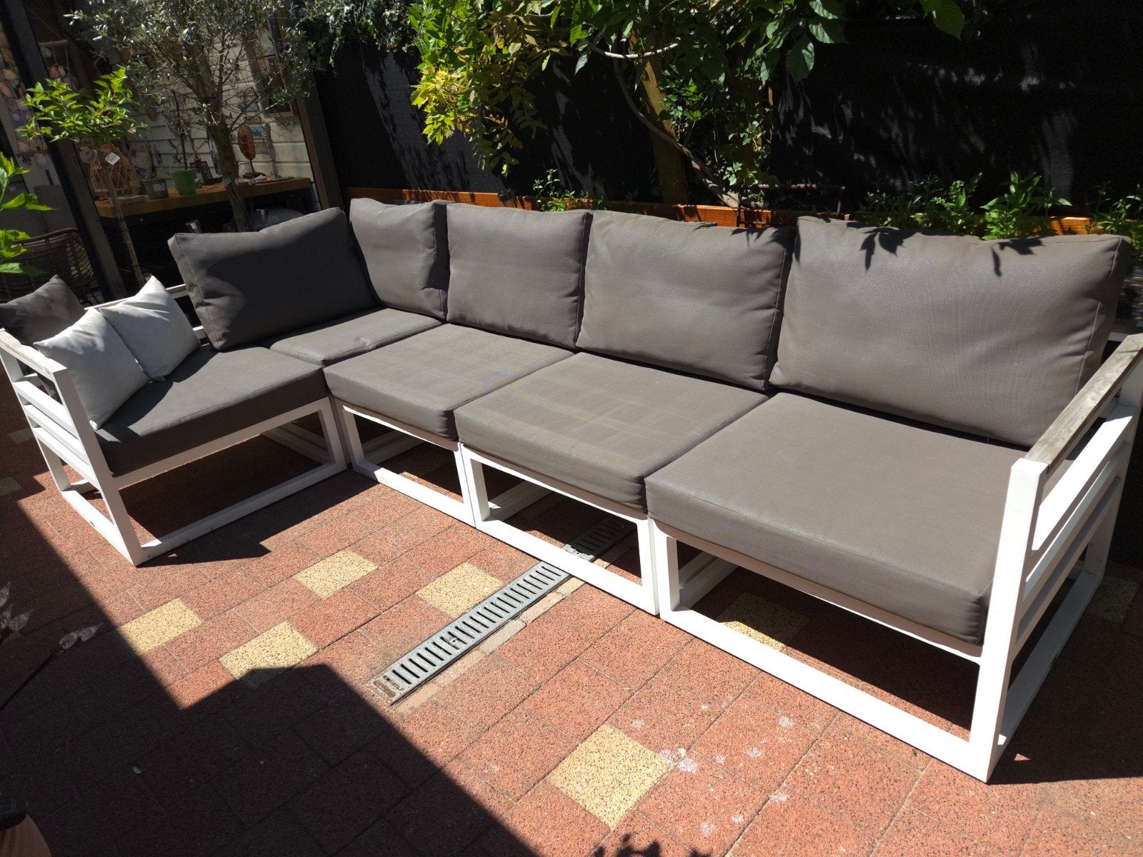 LIFE Loungeset tuinset aluminium met all weather kussens, Ophalen, 5 zitplaatsen, Gebruikt, Aluminium