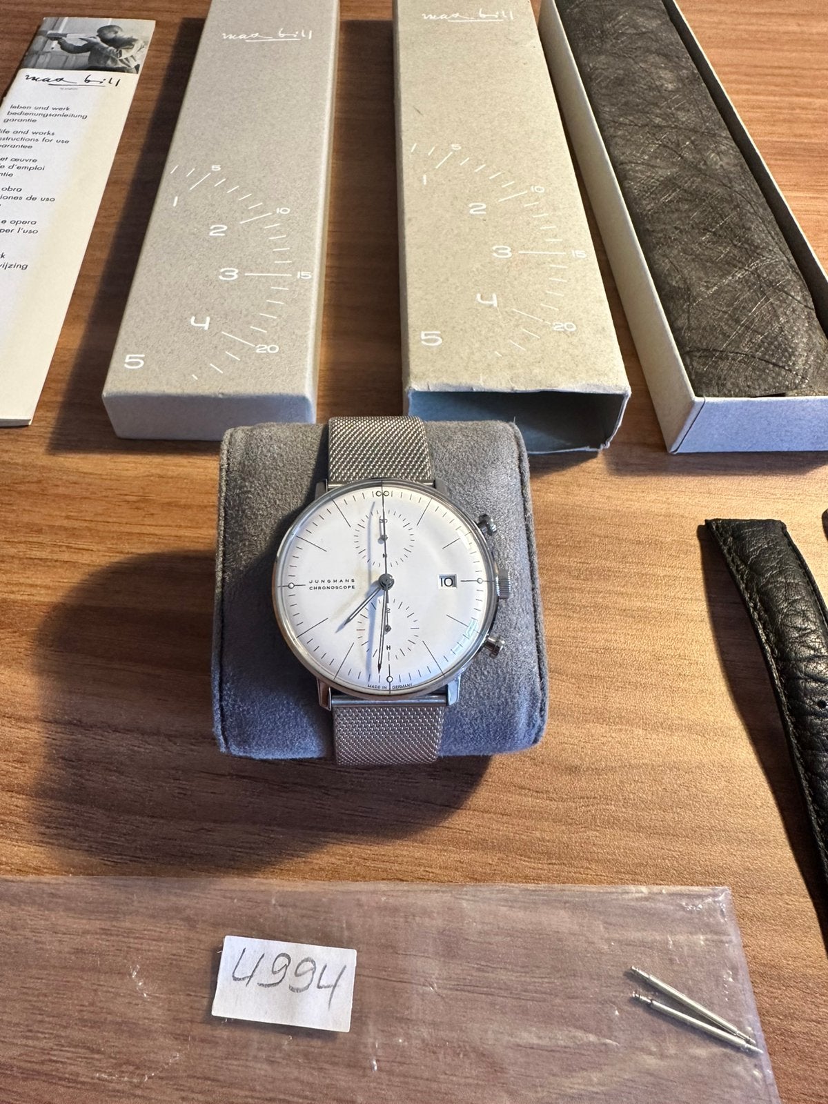 Junghans Max Bill Chronoscope (MINT CONTDITIE), Ophalen of Verzenden, Zo goed als nieuw, Staal, Overige merken