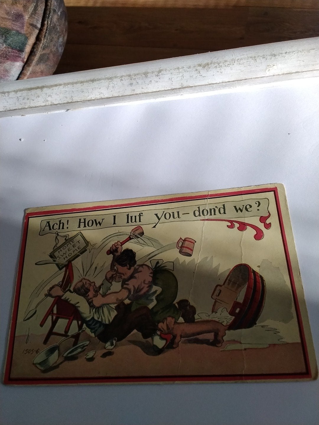 Antieke Ansichtkaart: Humoristische Scène uit 1914, Ophalen of Verzenden