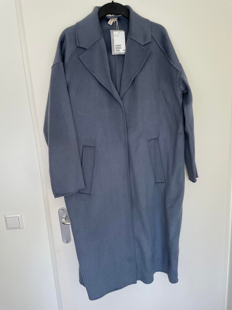 Nieuw met prijsk prachtige blauwe jas/ mantel van h&m XS/S, Ophalen of Verzenden, Nieuw, Maat 36 (S), Blauw