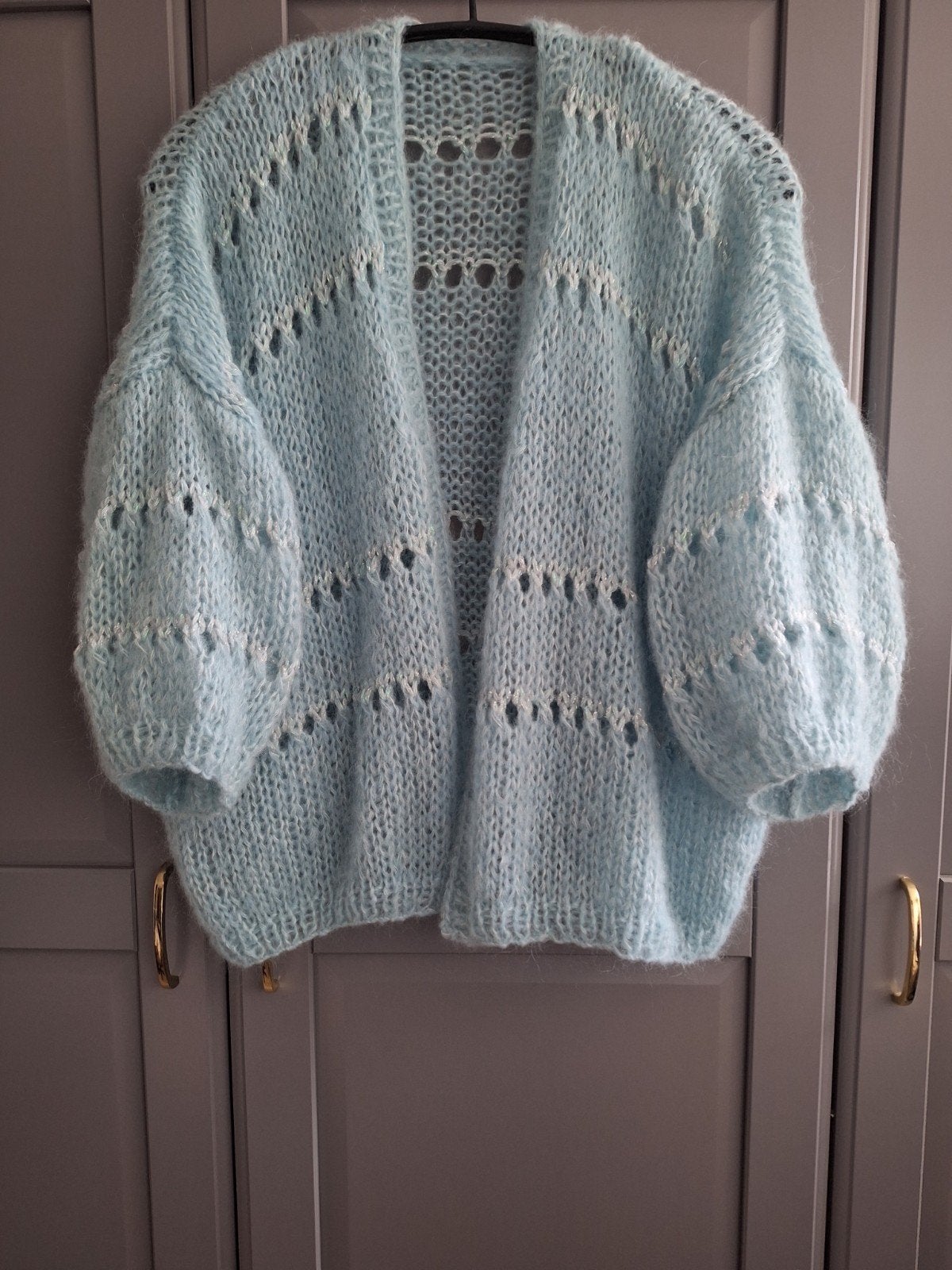 Nieuw handgemaakt mohair/alpaca vest, een maat, Ophalen of Verzenden, Nieuw, Maat 46/48 (XL) of groter, Blauw