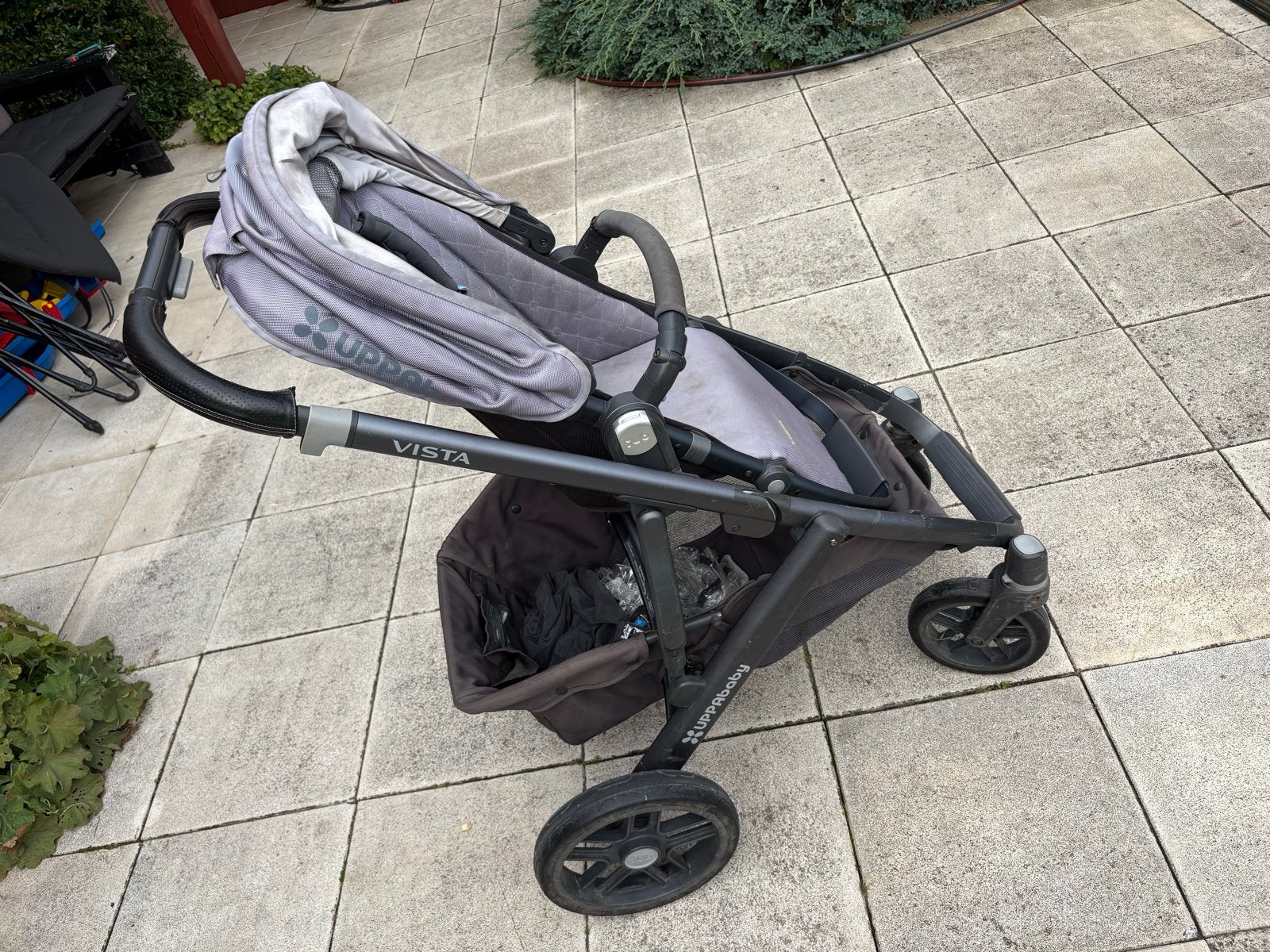 Uppababy Vista 1 Buggy met regen- en muggenhoes, Gebruikt, Verstelbare duwstang, Ophalen, Kinderwagen
