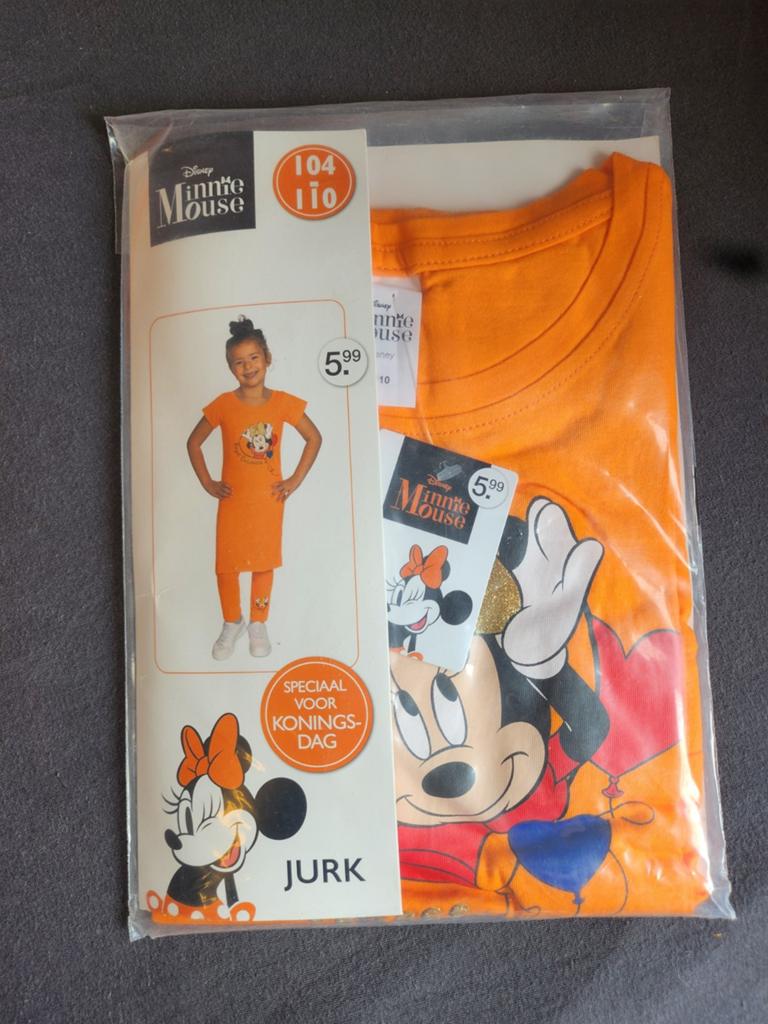 Disney oranje jurk Minnie Mouse 104-110 NIEUW (royal) *, Kinderen en Baby's, Kinderkleding | Maat 104, Ophalen of Verzenden, Nieuw