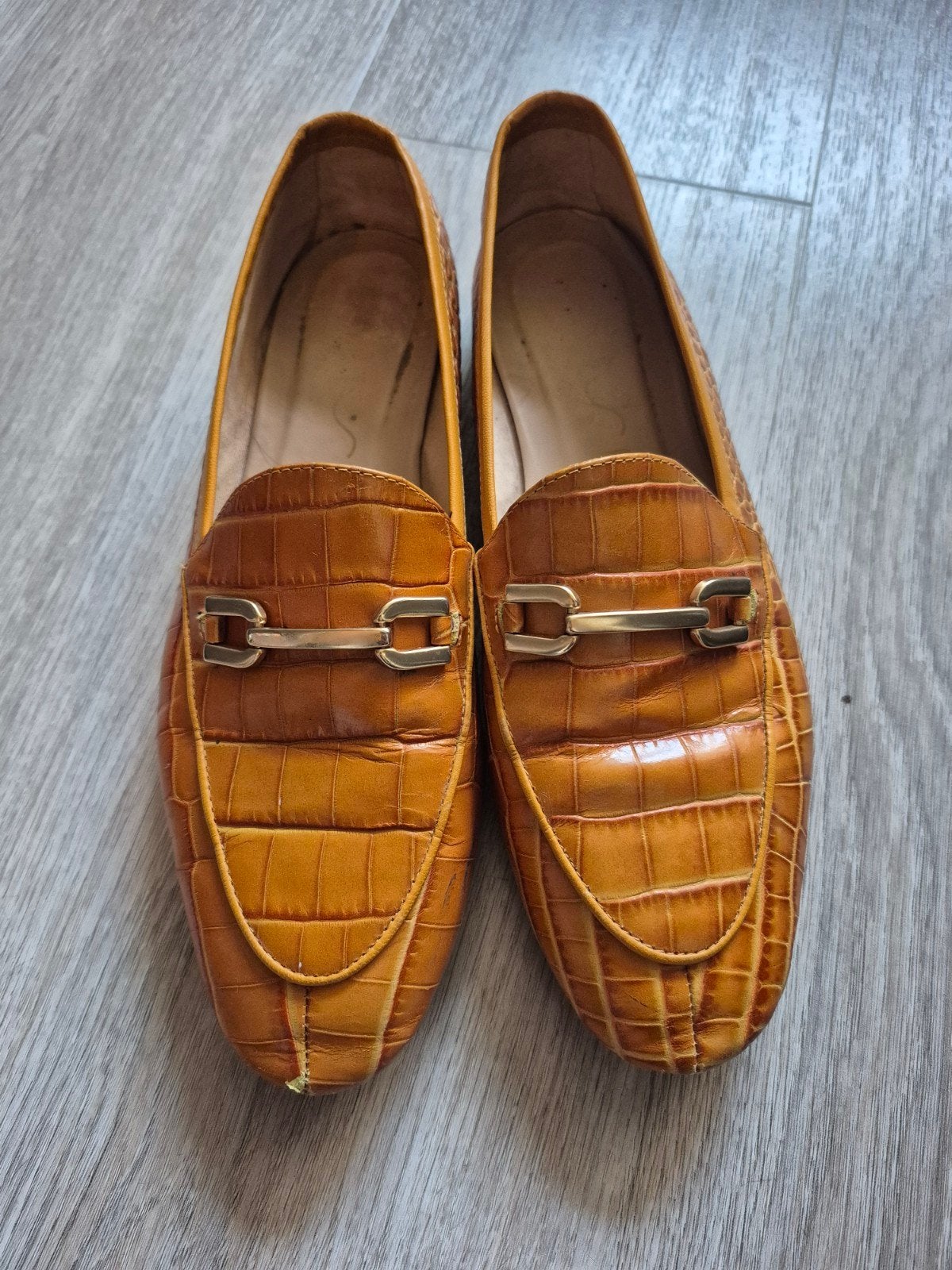 Unisa Dalcy leren loafers crocoprint maat 40, Instappers, Geel, Ophalen of Verzenden, Unisa