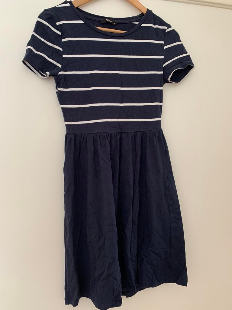 Only jurk maat S, Verzenden, Gedragen, Maat 36 (S), Blauw