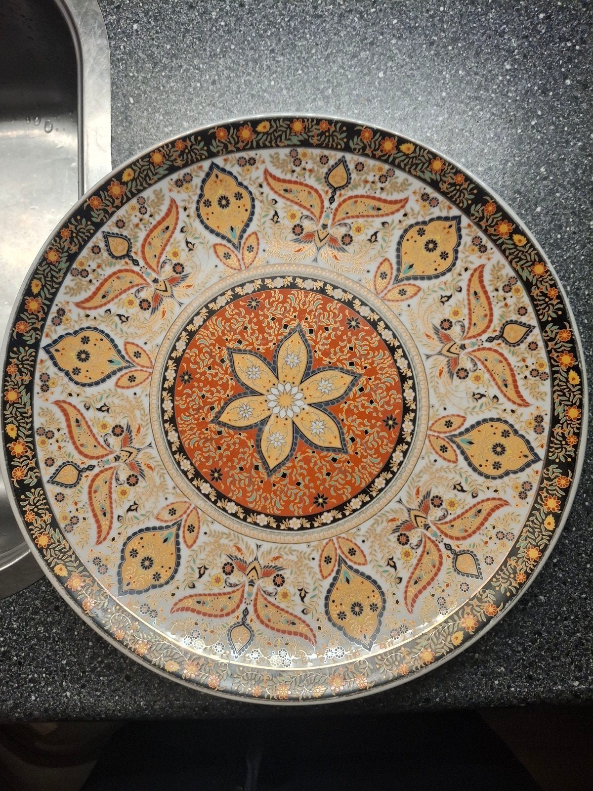 Origineel Marokkaans Taous Bord – Vintage Porselein – Ø 30 c, Ophalen of Verzenden